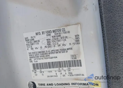 2013 Ford F-150 Xl from USA, damaged, VIN 1FTFW1ET5DFA20104